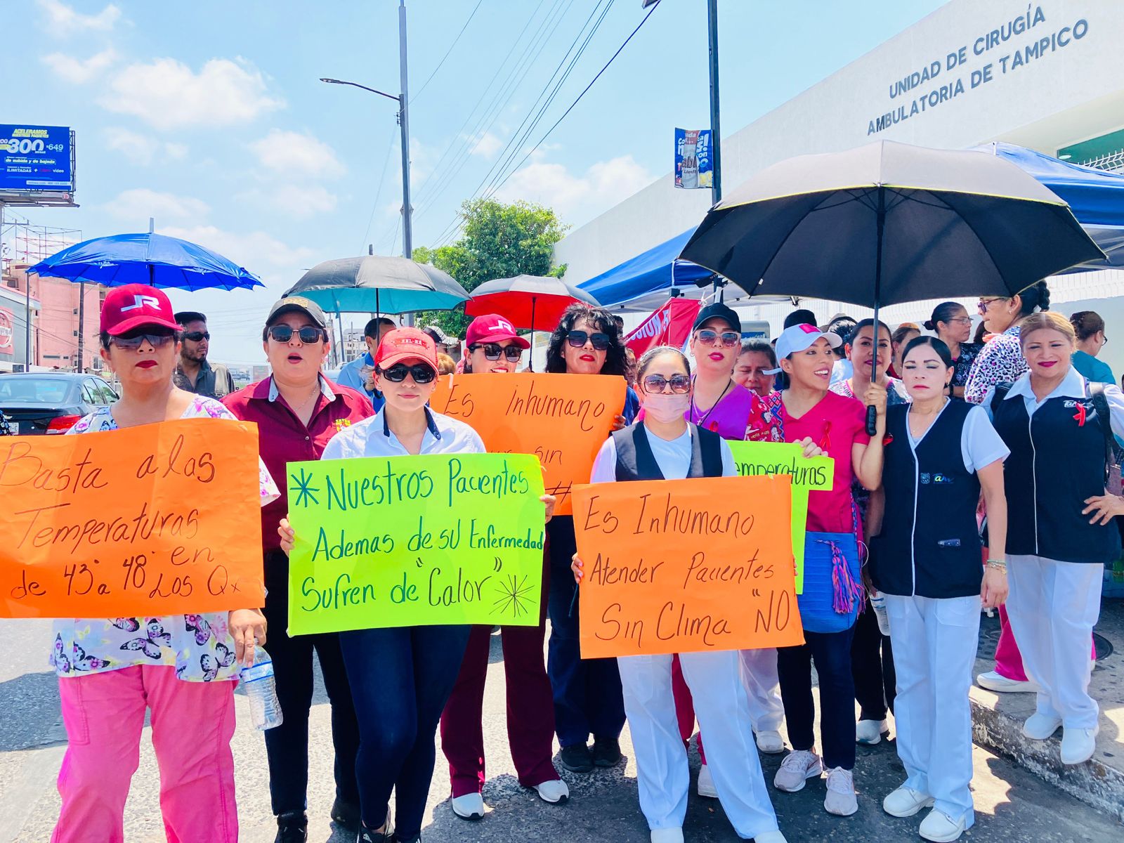 Protestan por falta de aire acondicionado en hospital recién incorporado al IMSS Bienestar en Tampico